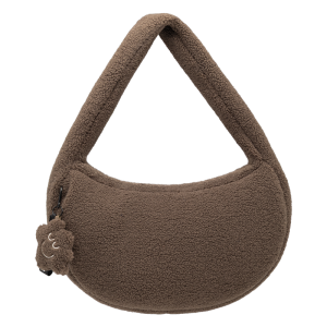 Torba z polaru Cushy z brelokiem Comfy Club brązowa